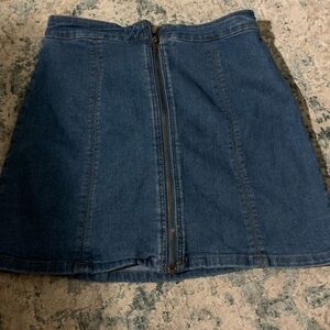 Forever 21 Blue and Gold A-line Mini Skirt Casual